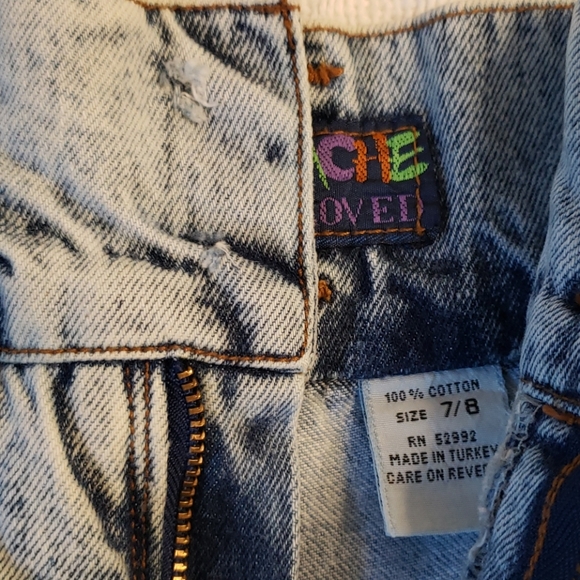 JORDACHE Vtg Acid wash Jean Shorts Pleated High Waist 7/8- Missing buttons 25" W - Picture 3 of 13